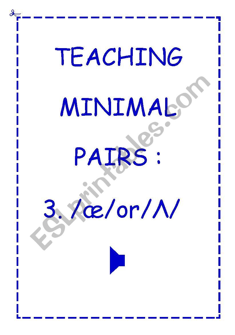 TEACHING MINIMAL PAIRS 3 worksheet