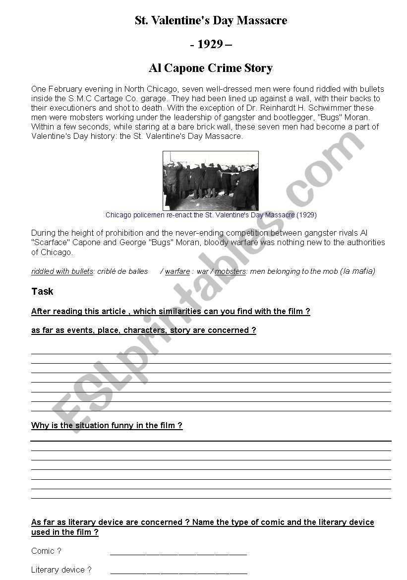 ST Valentines Day Massacre worksheet 