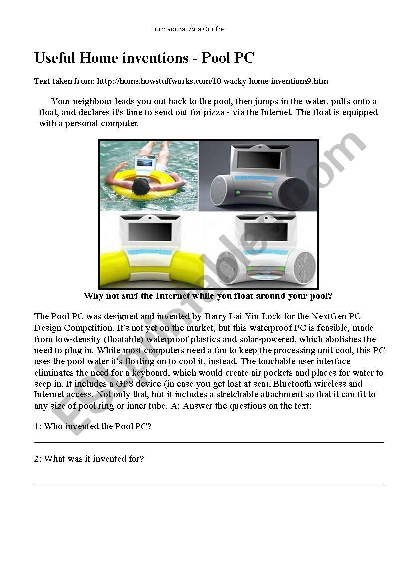 Pool PC worksheet