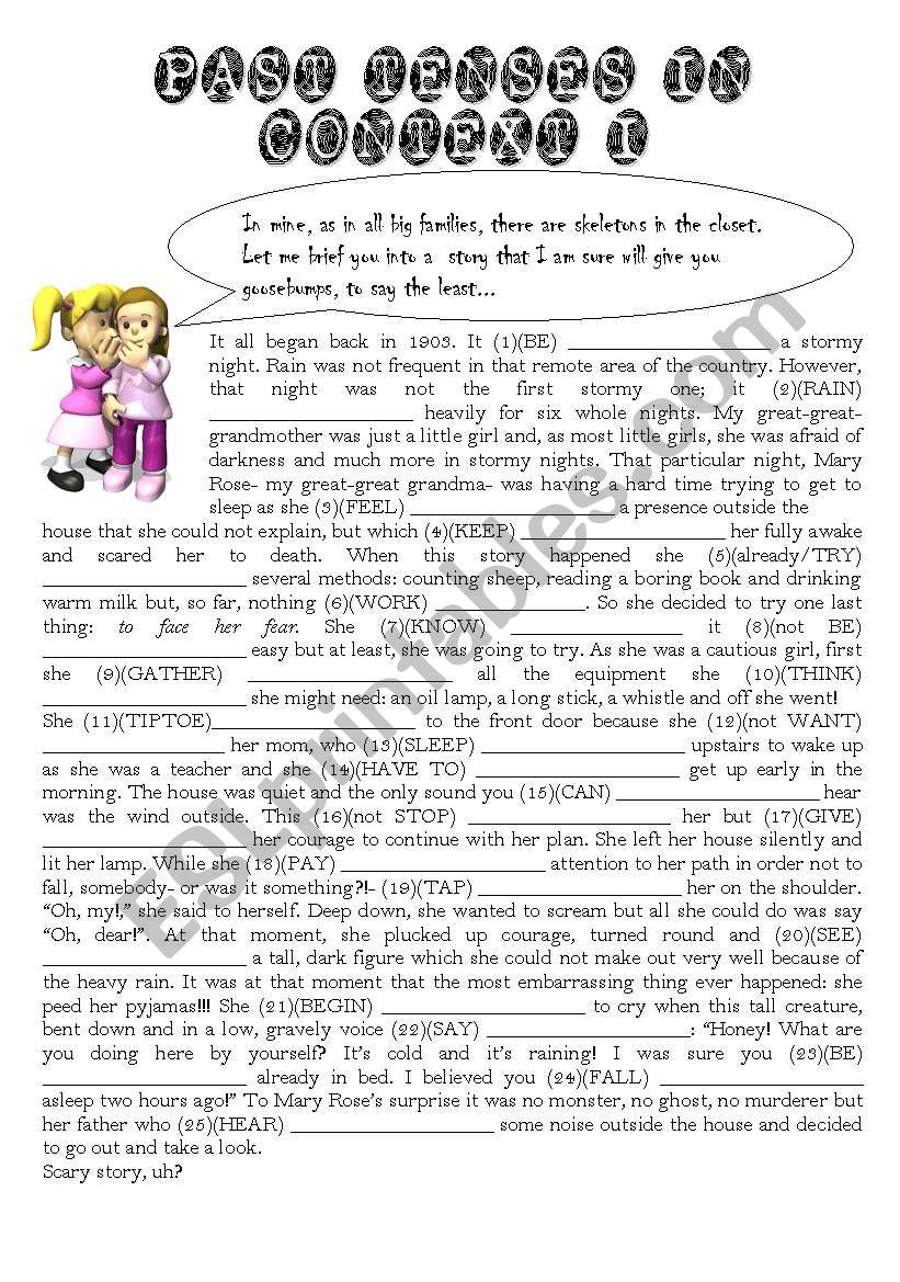 Past Tenses in Context 1 worksheet