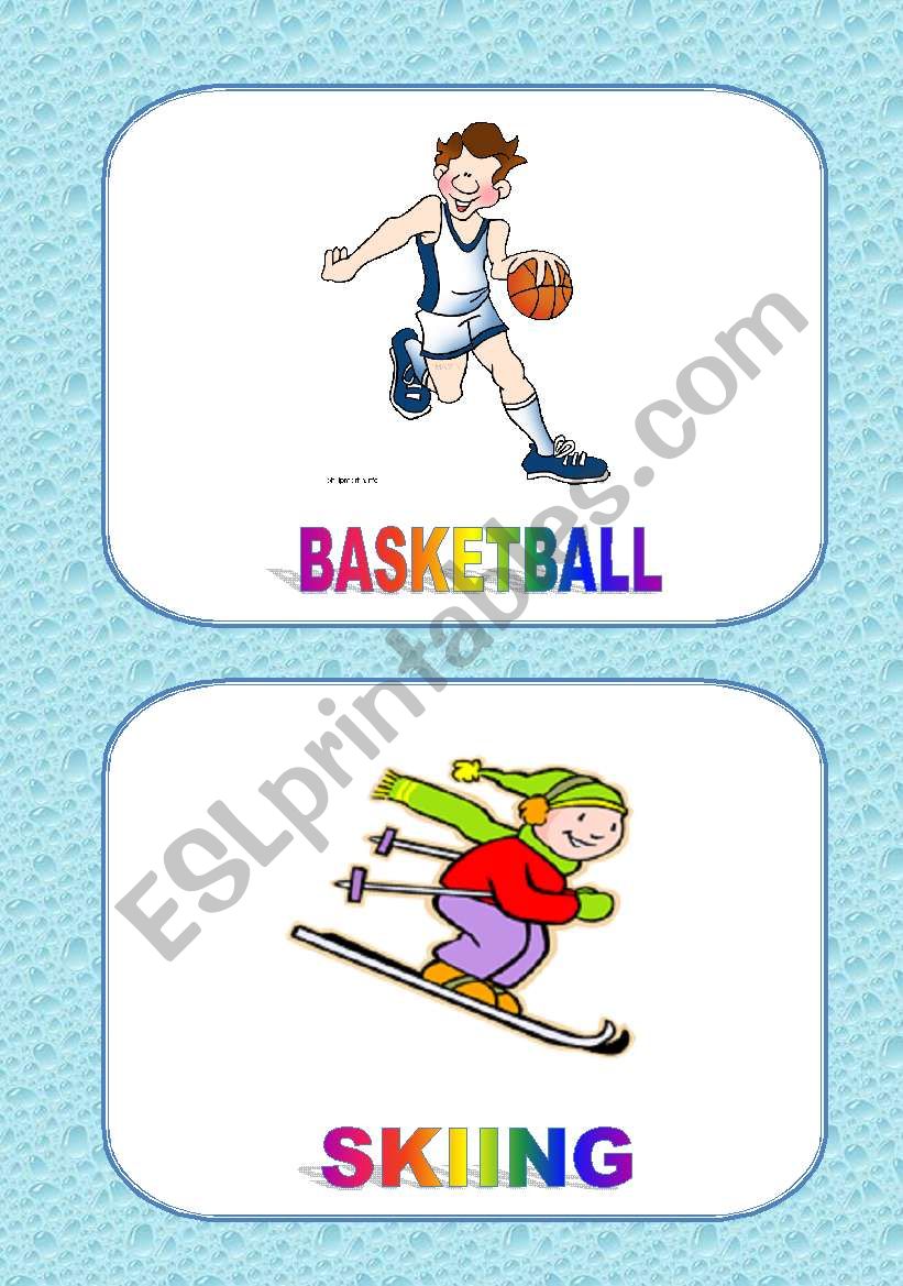 8 SPORTS FLASHCARDS II worksheet