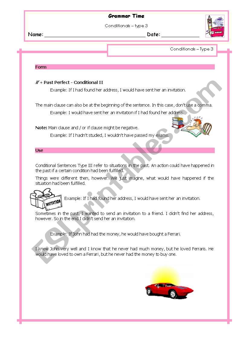 Conditional Sentences - type 3