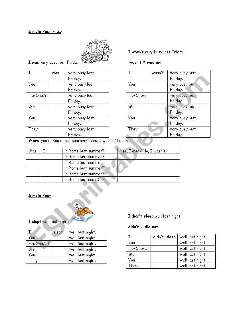 The Simple Past / Used to worksheet