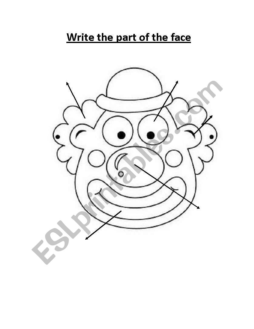 Part of the Face worksheet