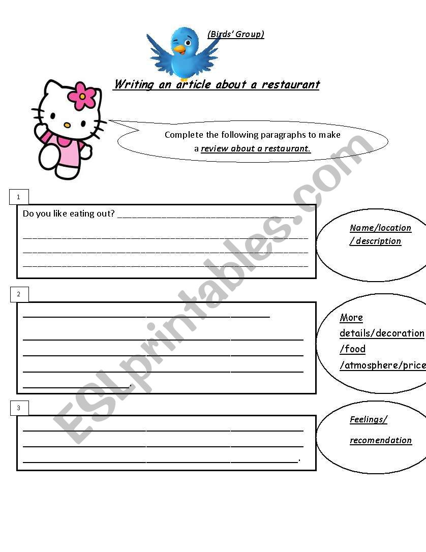 writing a restaurant review for average Ss