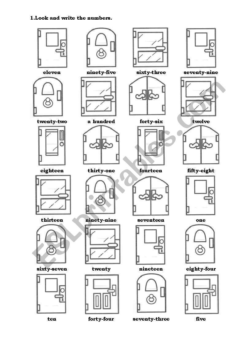  numbers worksheet