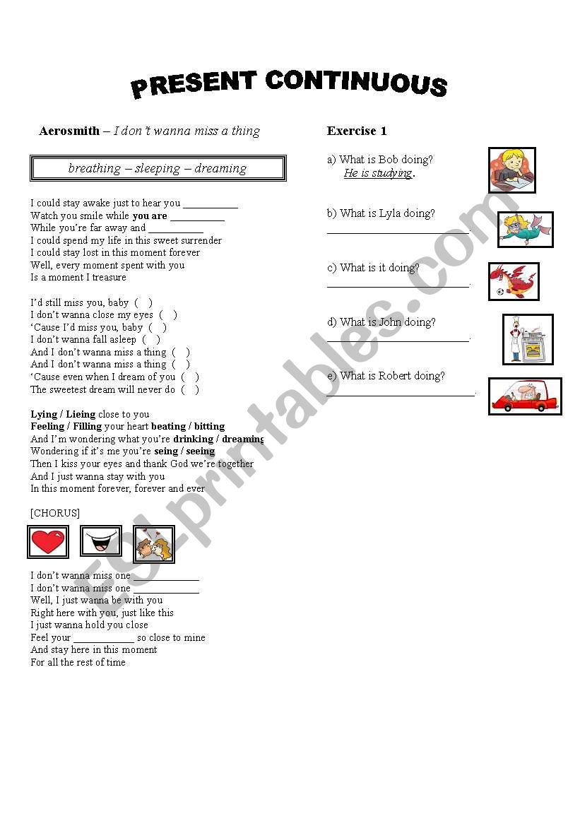 Present Continuous worksheet