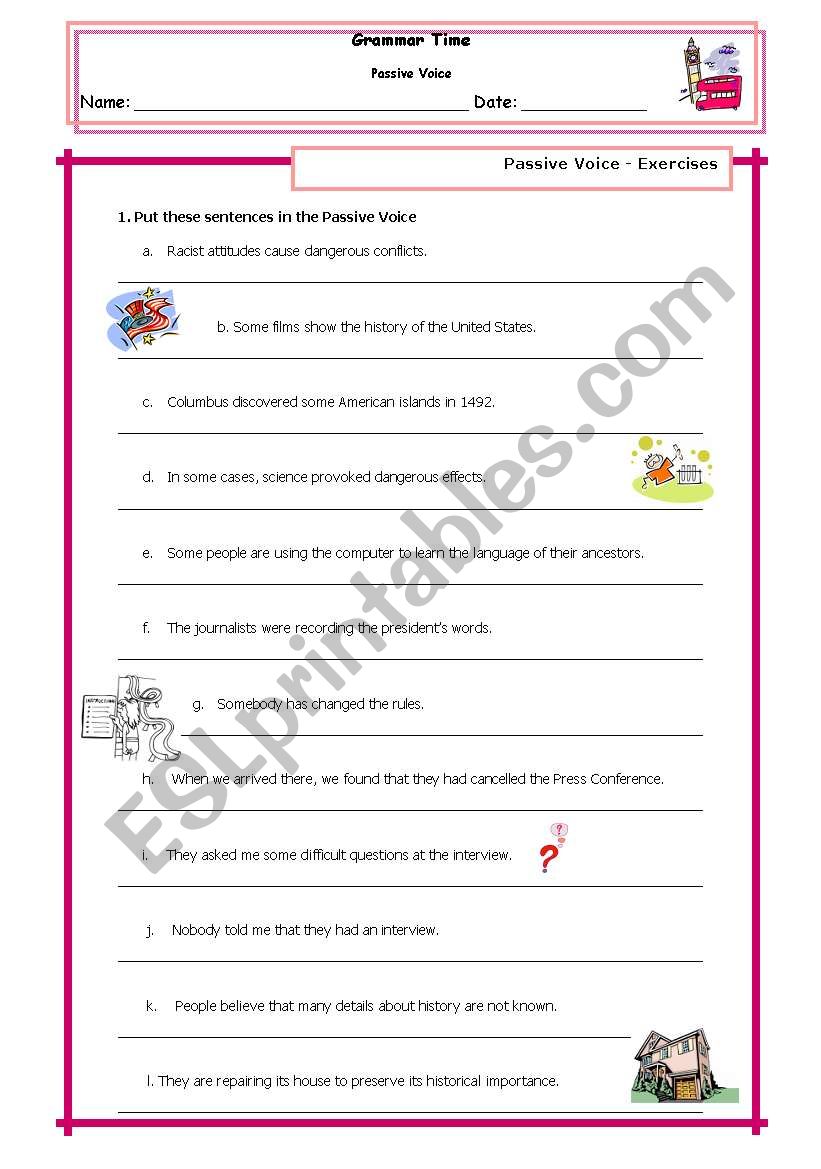 Passive Voice Revision Handout