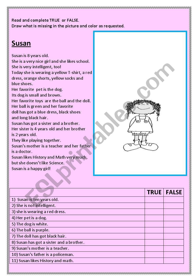 Susan worksheet