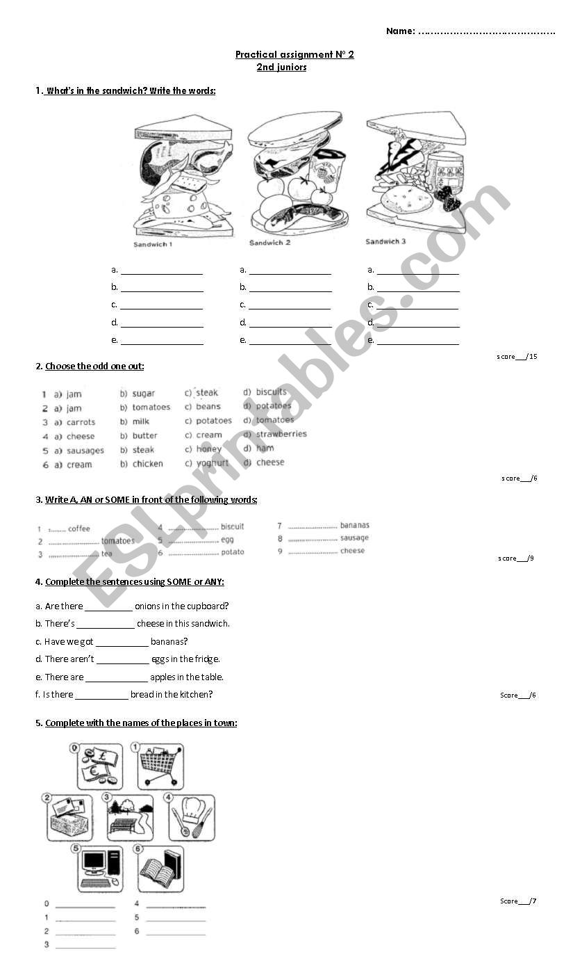 practical asignment worksheet