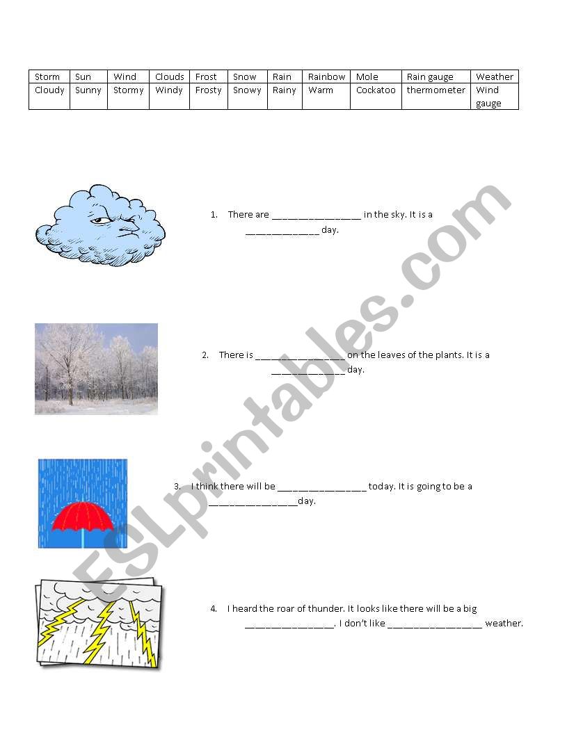 Weather worksheet