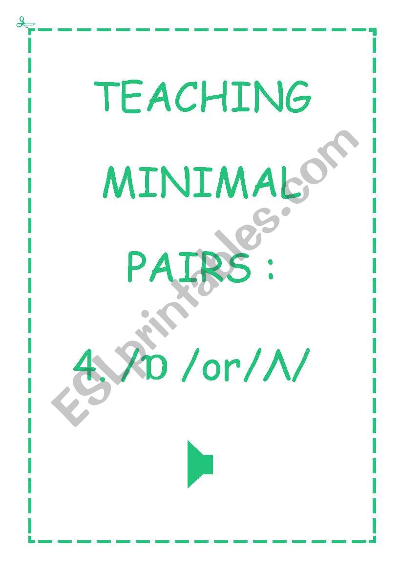 TEACHING MINIMAL PAIRS 4 worksheet