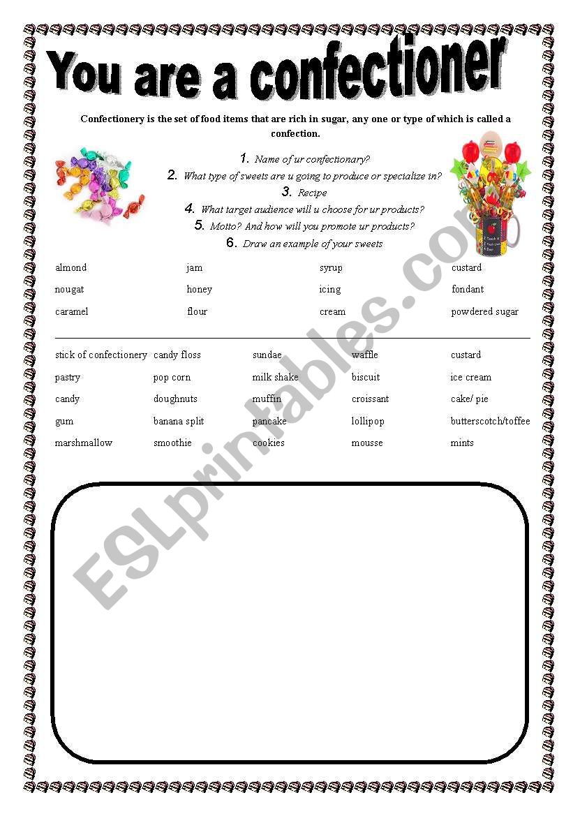 Confectionary Speaking activity