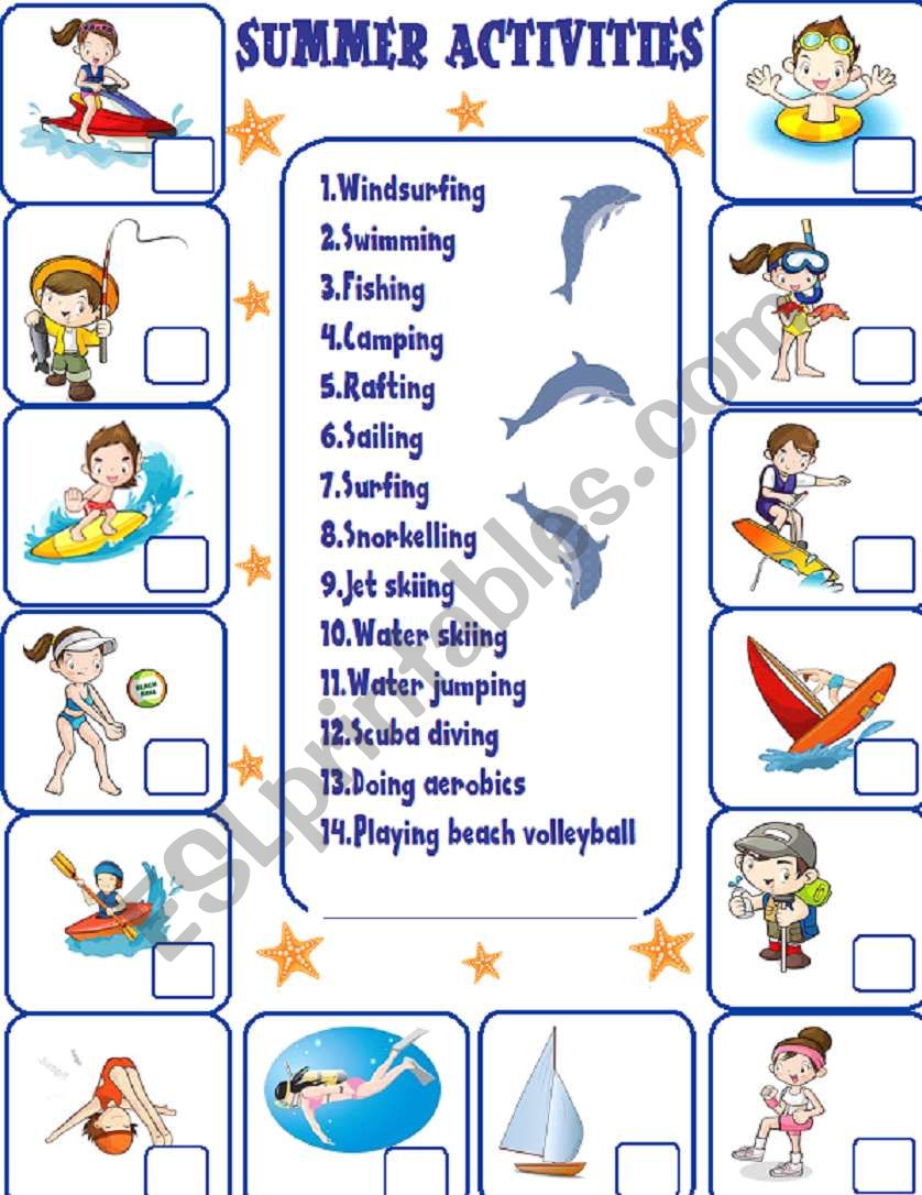 Summer Activities & Sports worksheet