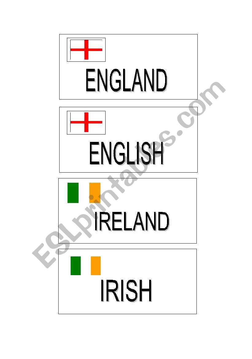 Countries and Nationalities Matching Game