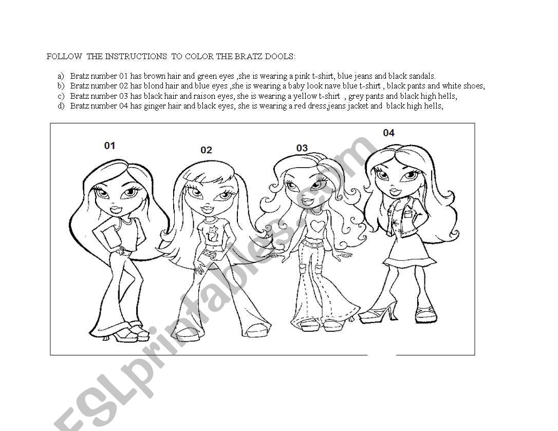 BRATZ COLORING  worksheet