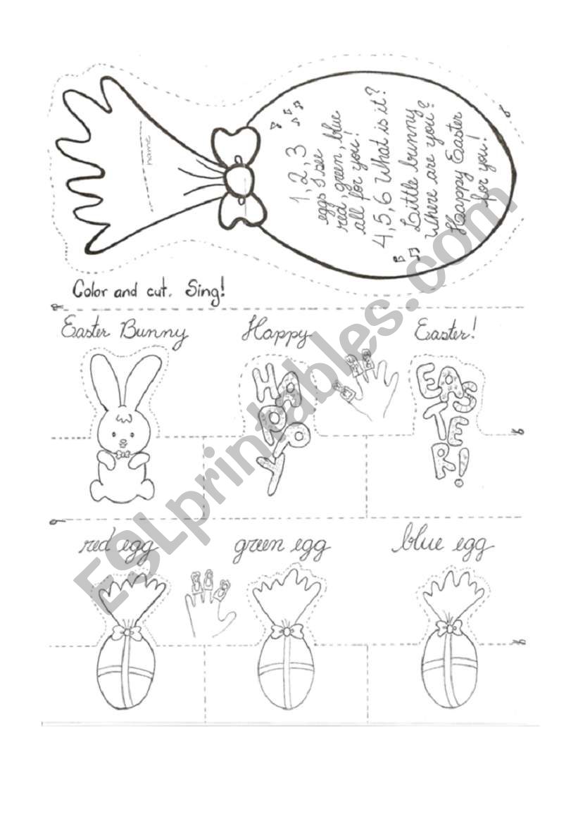 Easter finger Puppets worksheet