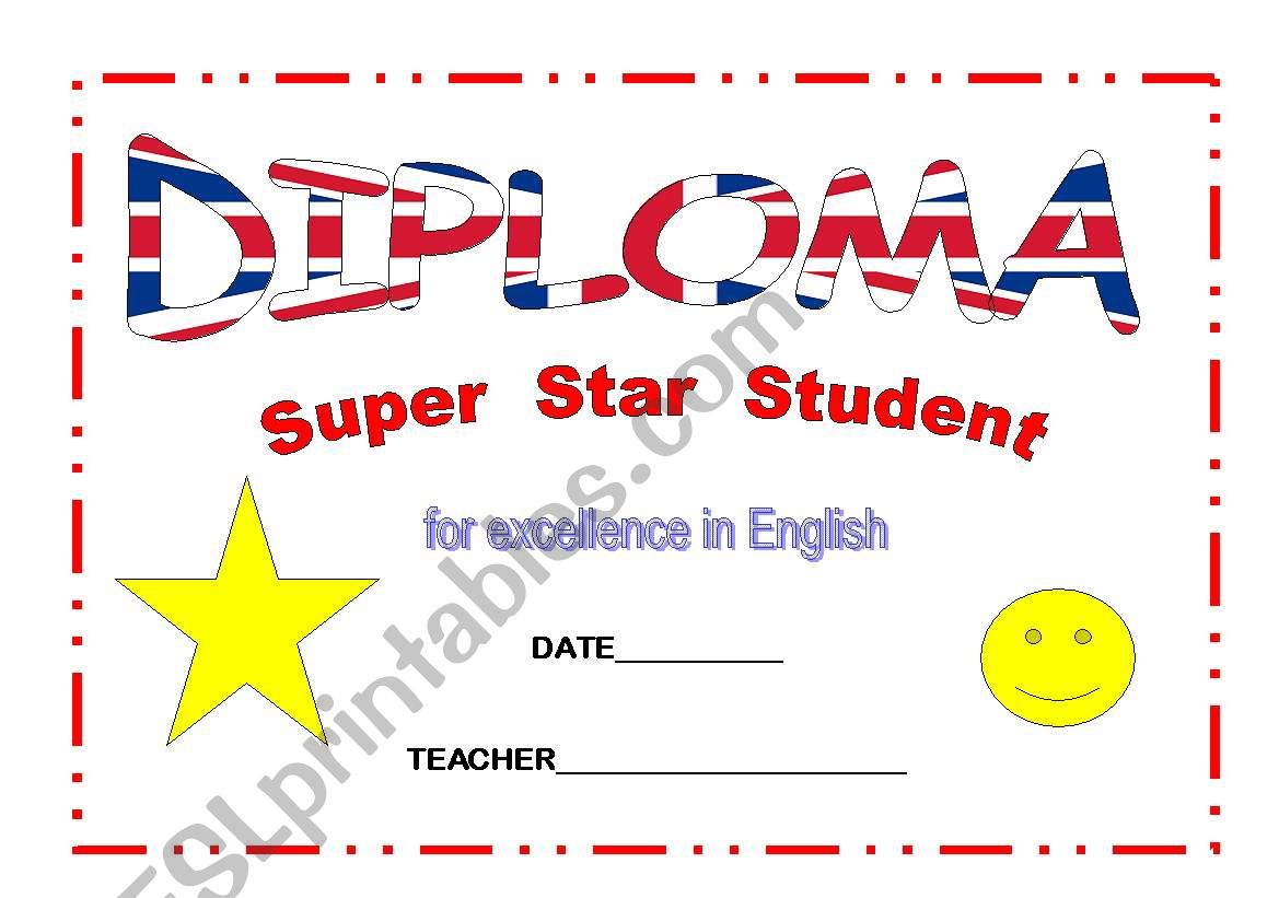 DIPLOMA SUPER STUDENT worksheet