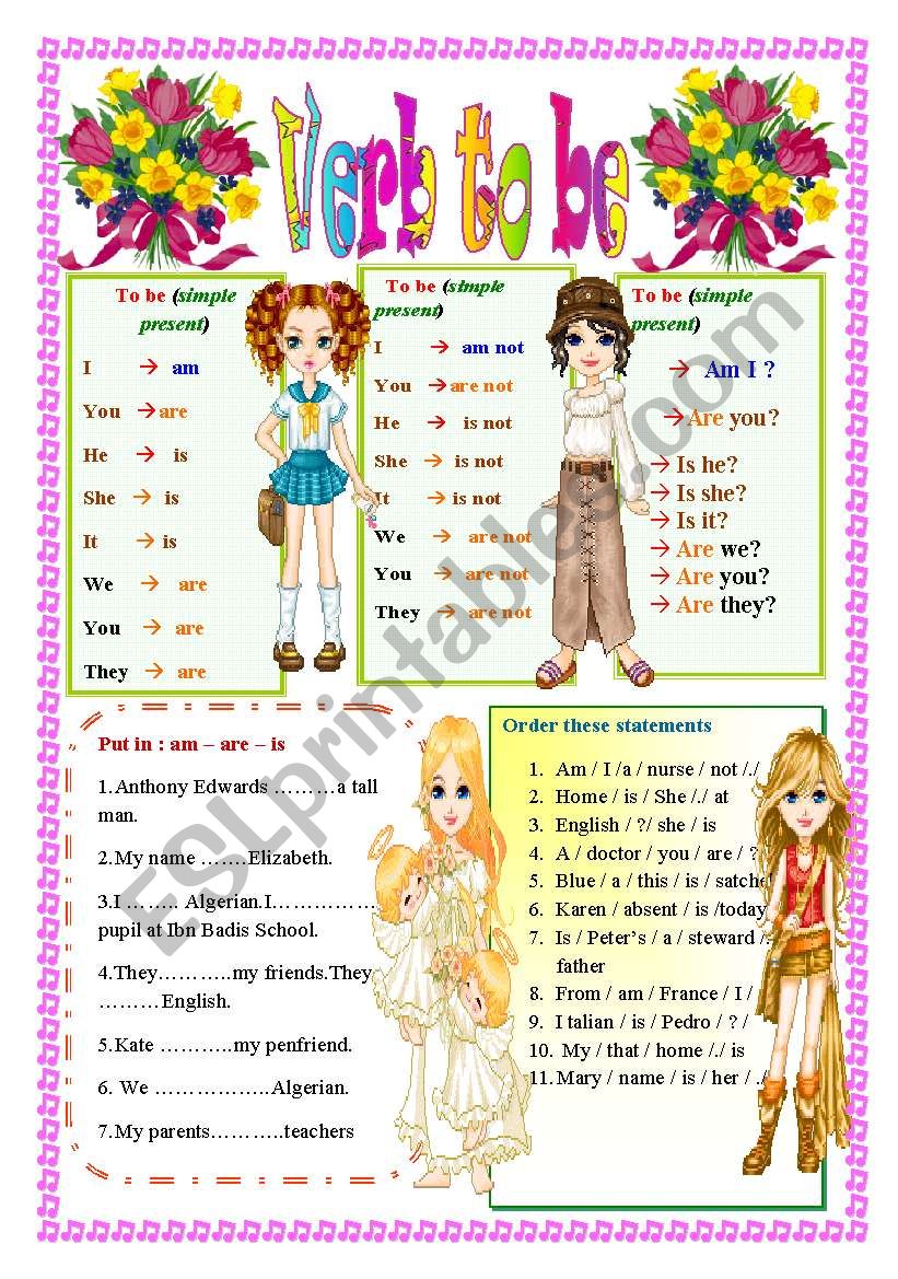 Verb to be worksheet