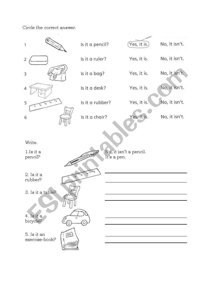 Short answers worksheet