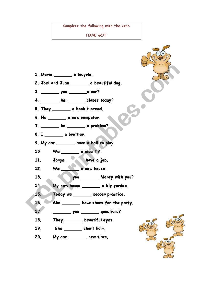 Have Got worksheet