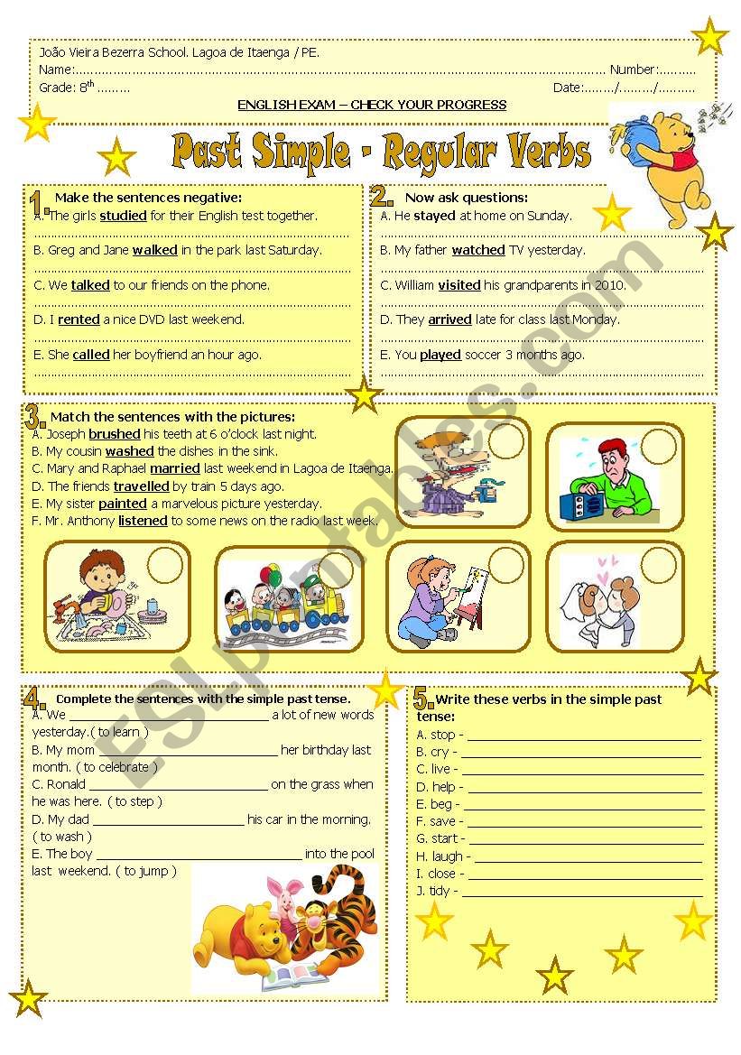 Past Simple- regular verbs worksheet