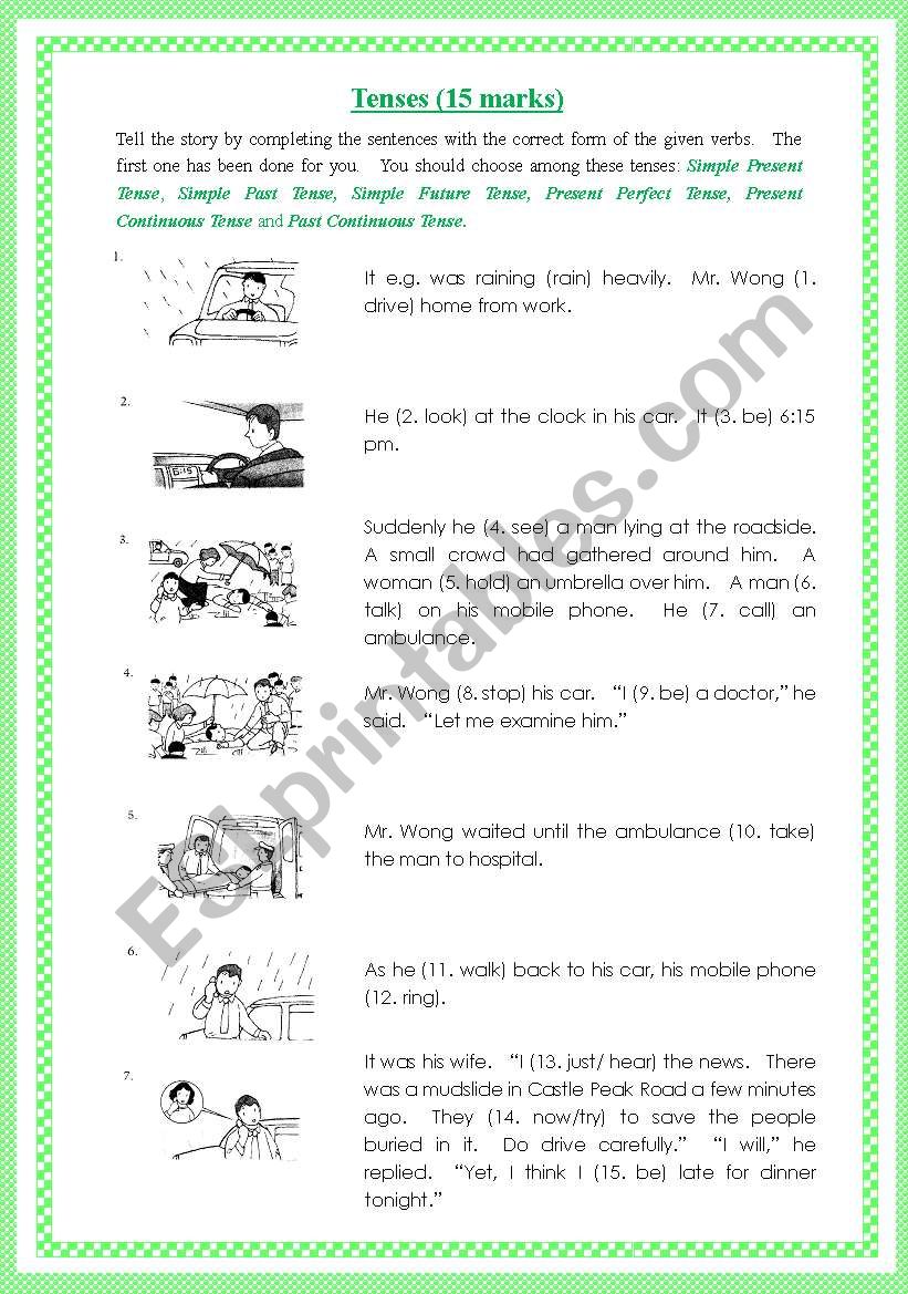 Tenses (in context), with answer keys