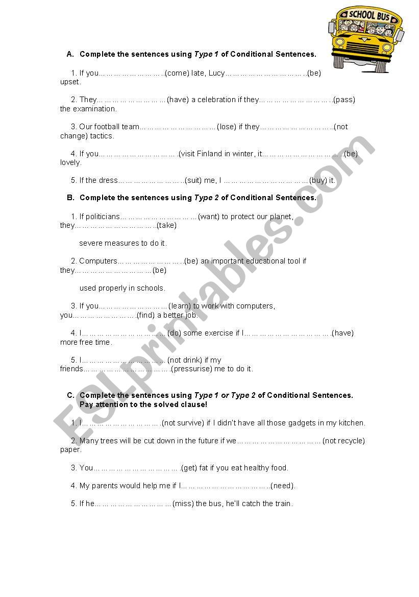 If clauses worksheet