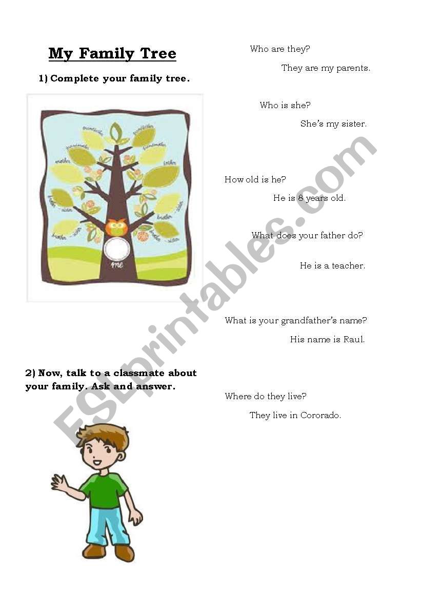 Family tree worksheet