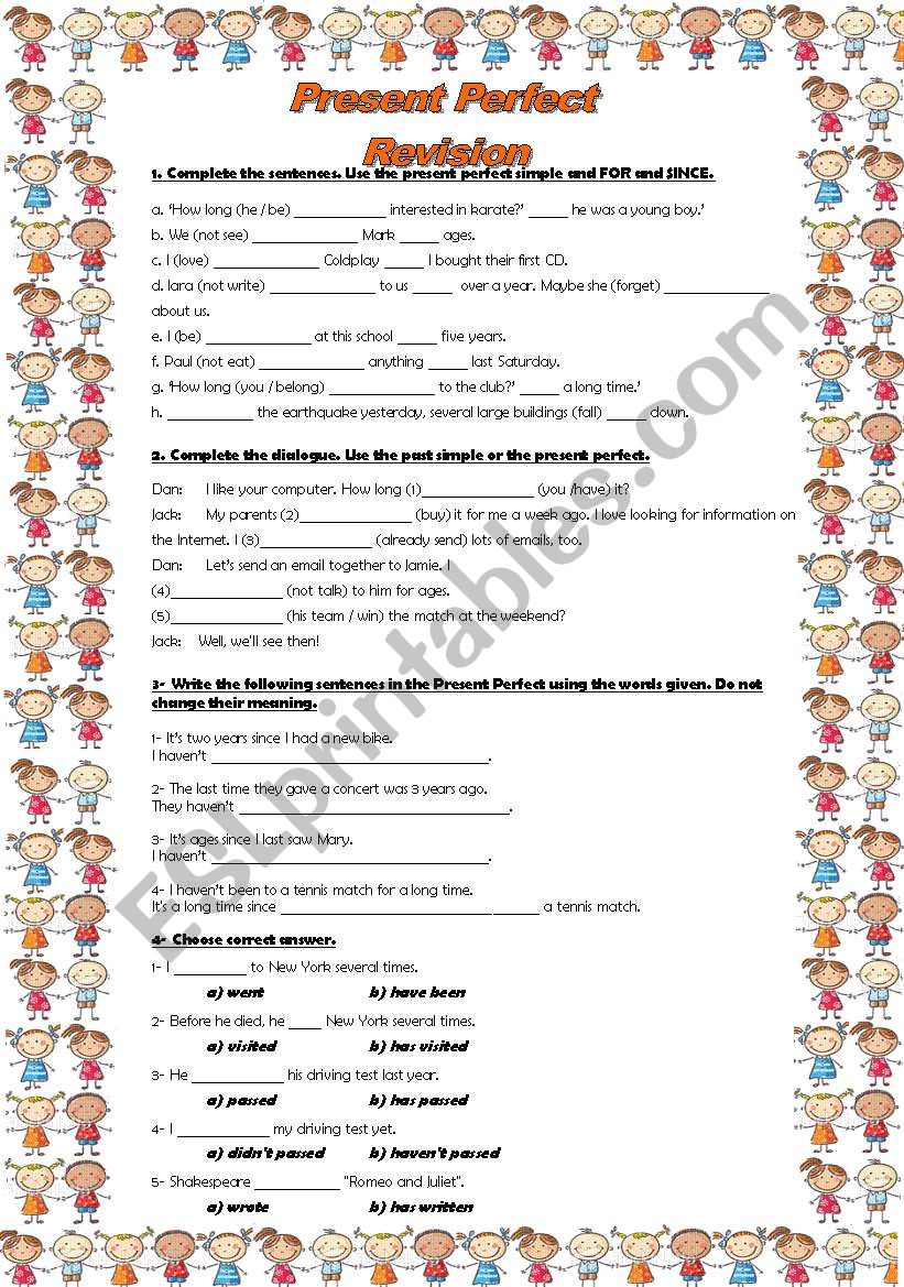 PRESENT PERFECT SIMPLE ***REVISION***