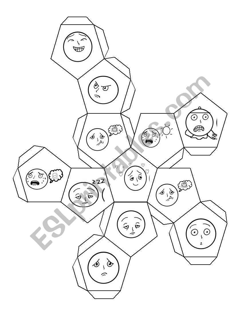 Feelings dodecahedron worksheet