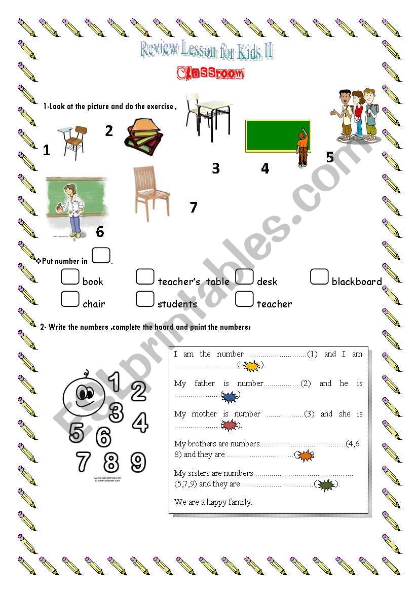 Review Lesson for Kids II worksheet