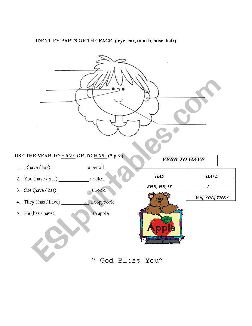 Parts of the Face and Verb to Have