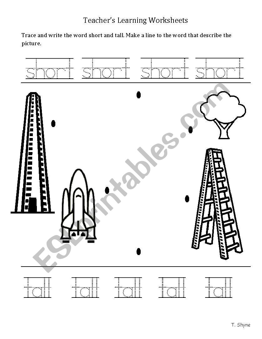 Tall/Short worksheet