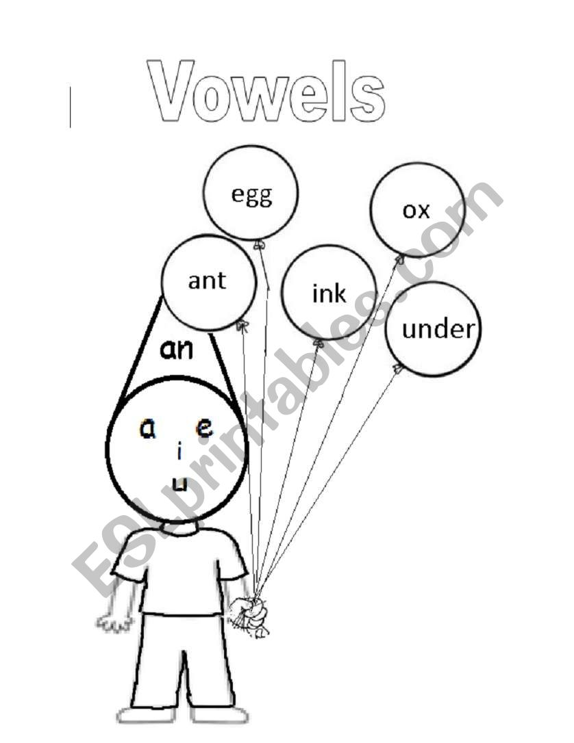 vowels colouring sheet worksheet