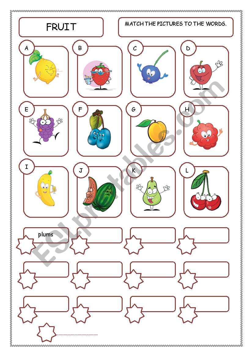 Fruit worksheet