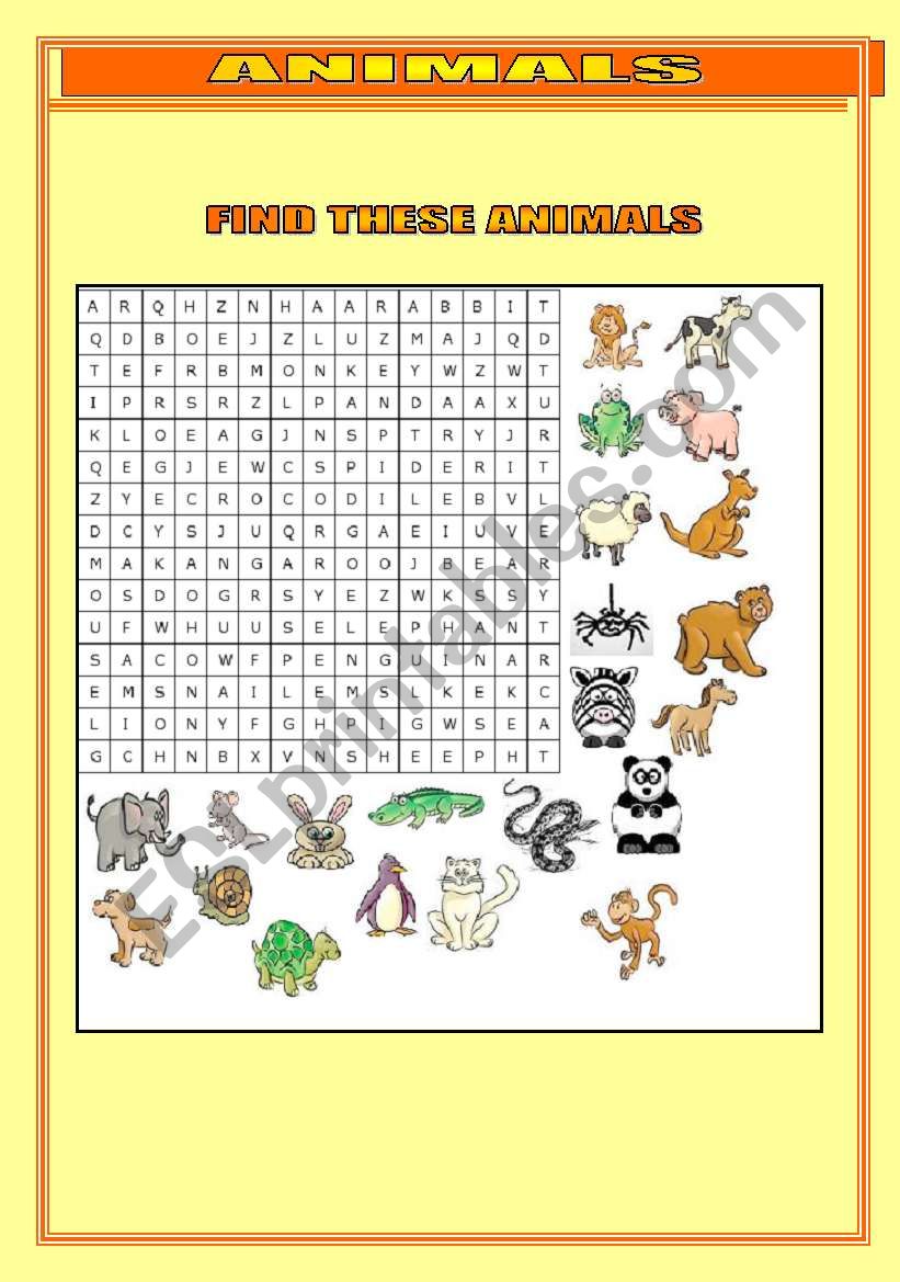 animal crossword - ESL worksheet by mariana.ciorici