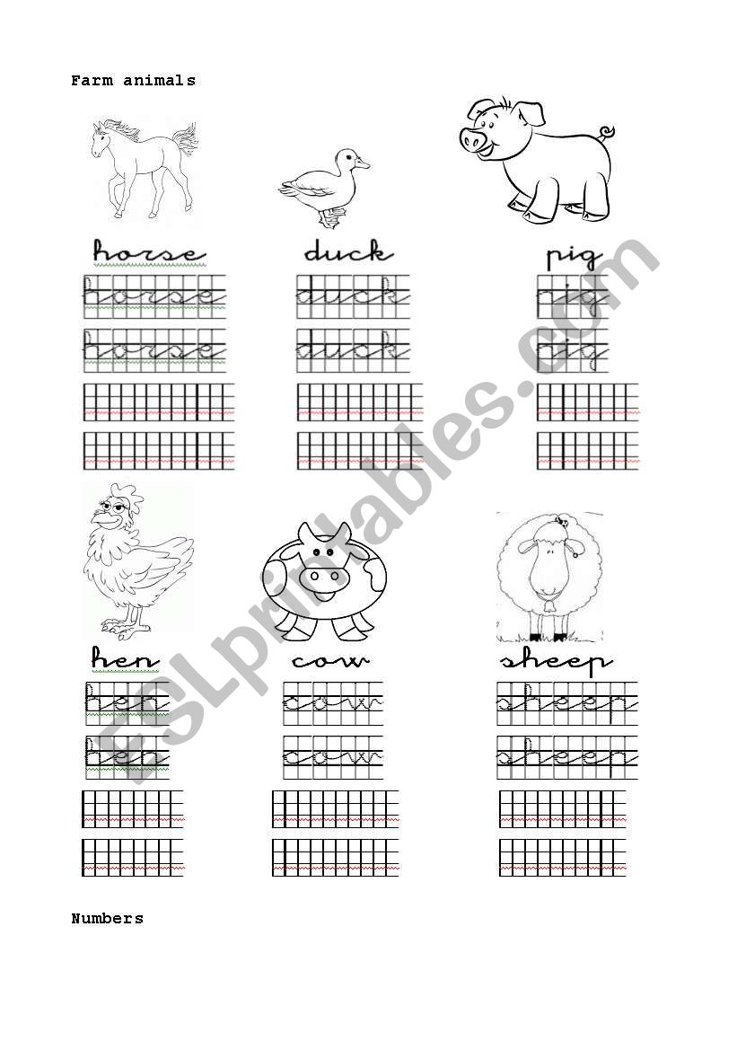 farm animals worksheet