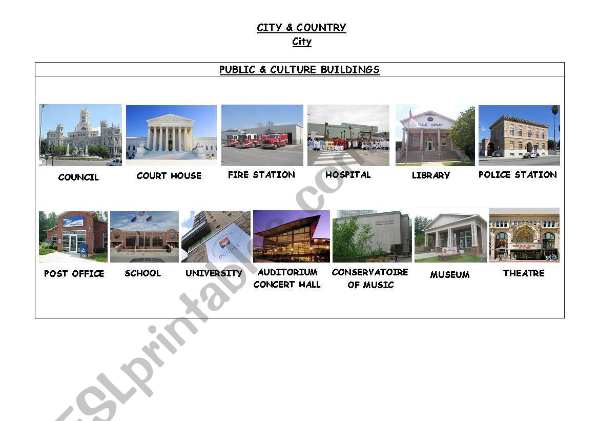 CITY & COUNTRY. PUBLIC & CULTURE BUILDINGS
