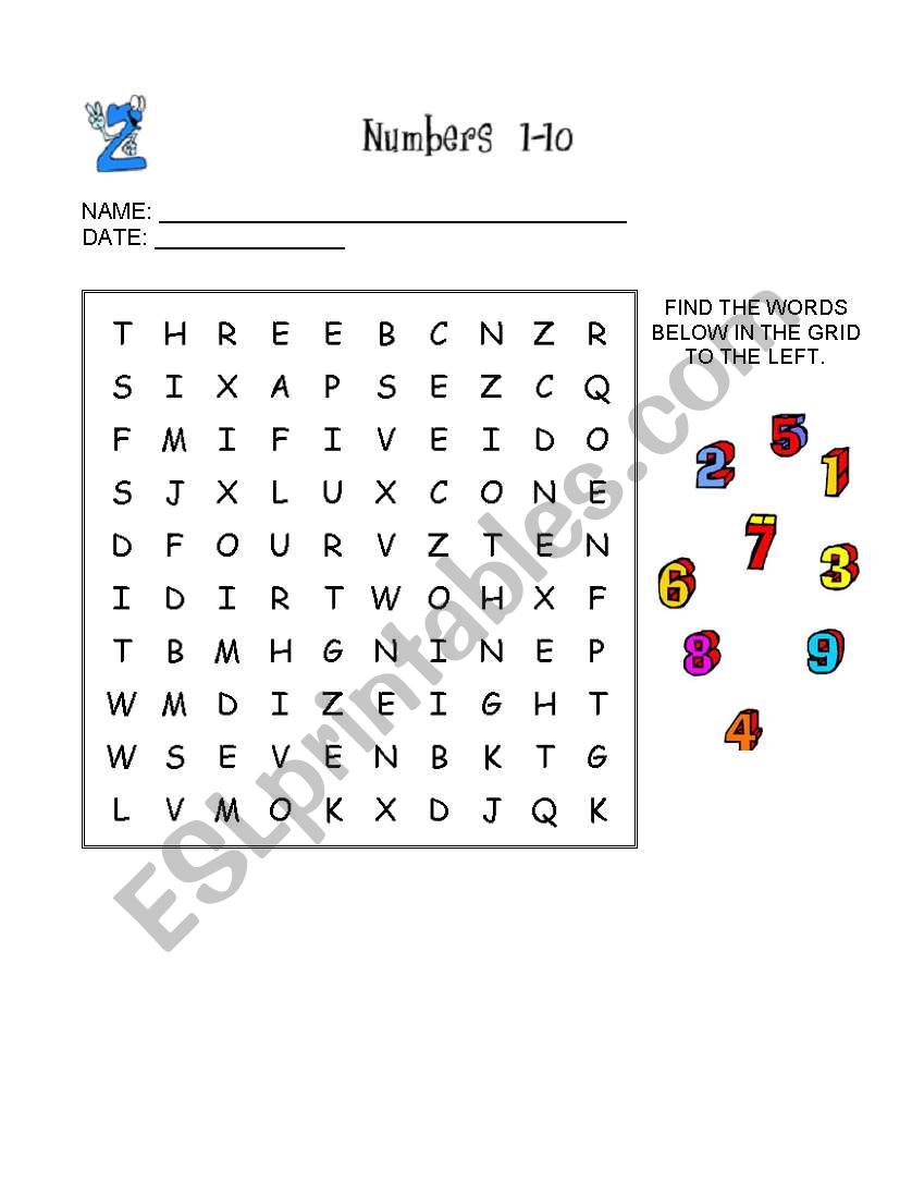 Numbers worksheet