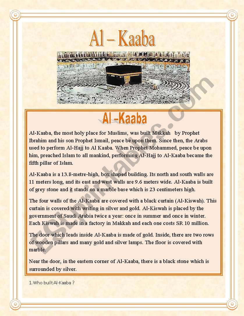 Al-Kaaba  worksheet