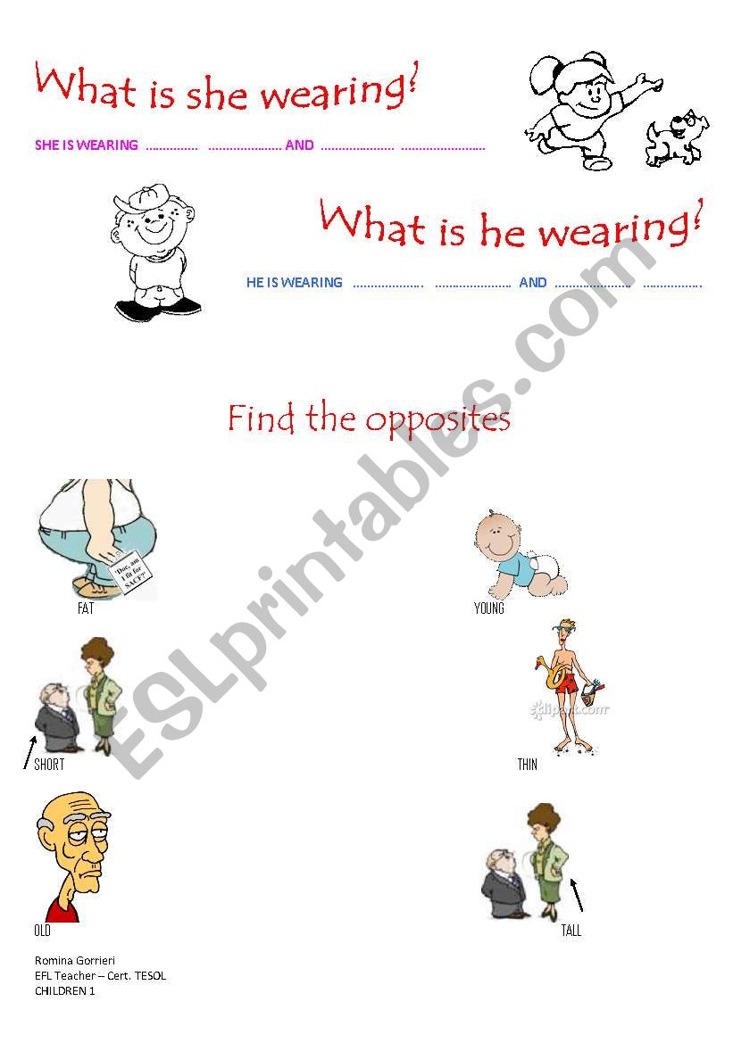ADJECTIVES & CLOTHES worksheet