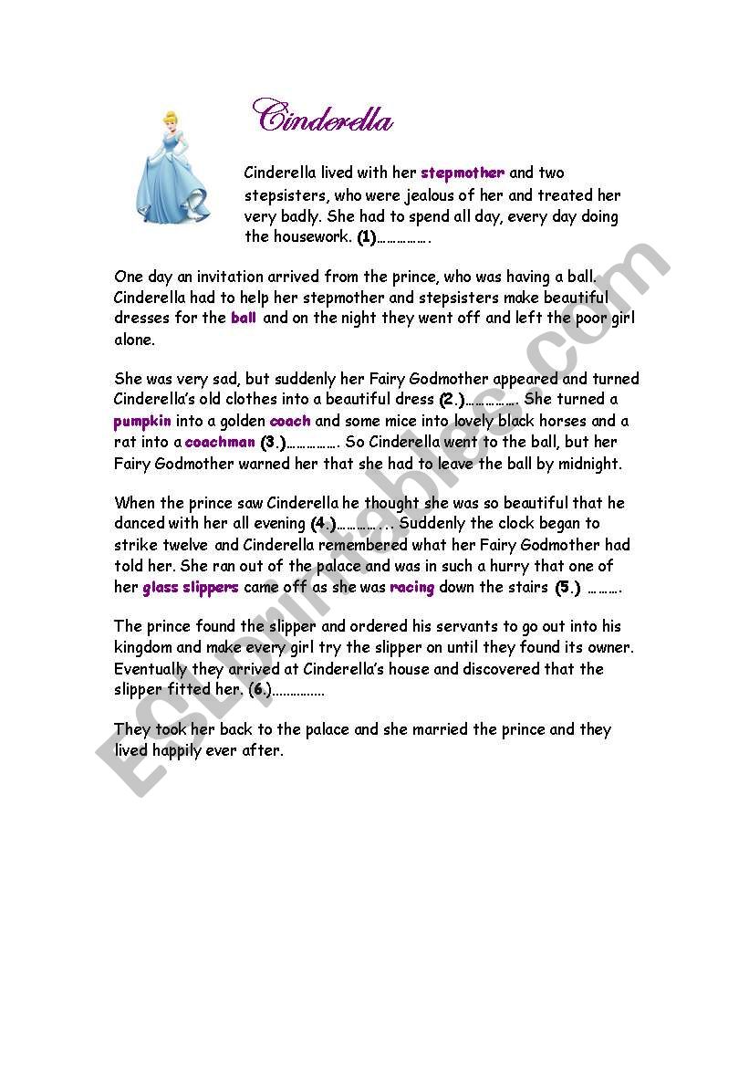 CINDERELLA worksheet