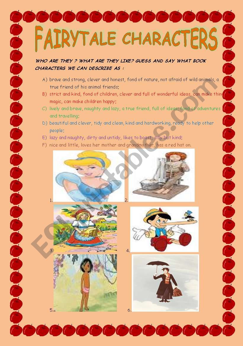 Fairytale Characters worksheet