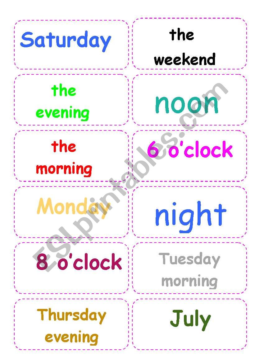 Prepositions of time -GAME- FULLY EDITABLE- (includes B&W version and instructions)
