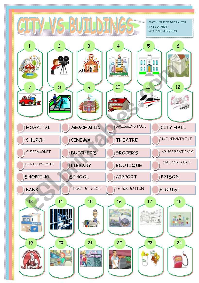 CITY FACILITIES worksheet