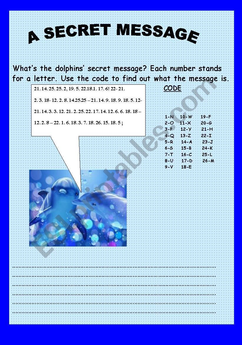 A secret message worksheet