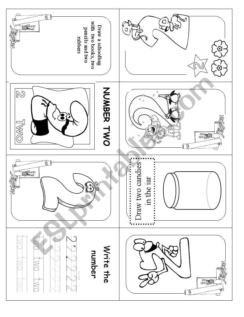 Number minibook TWO (2/10) worksheet