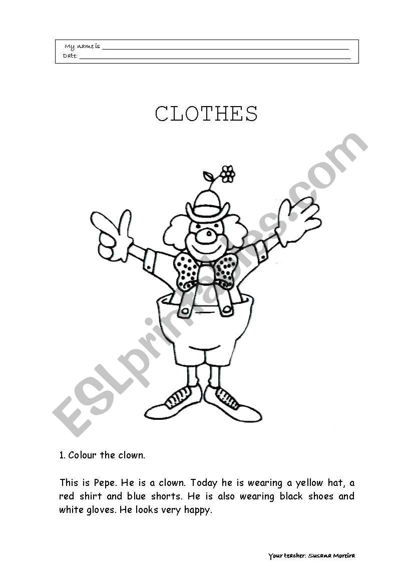 Clothes worksheet