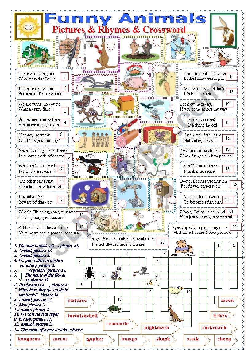 Funny Animals worksheet